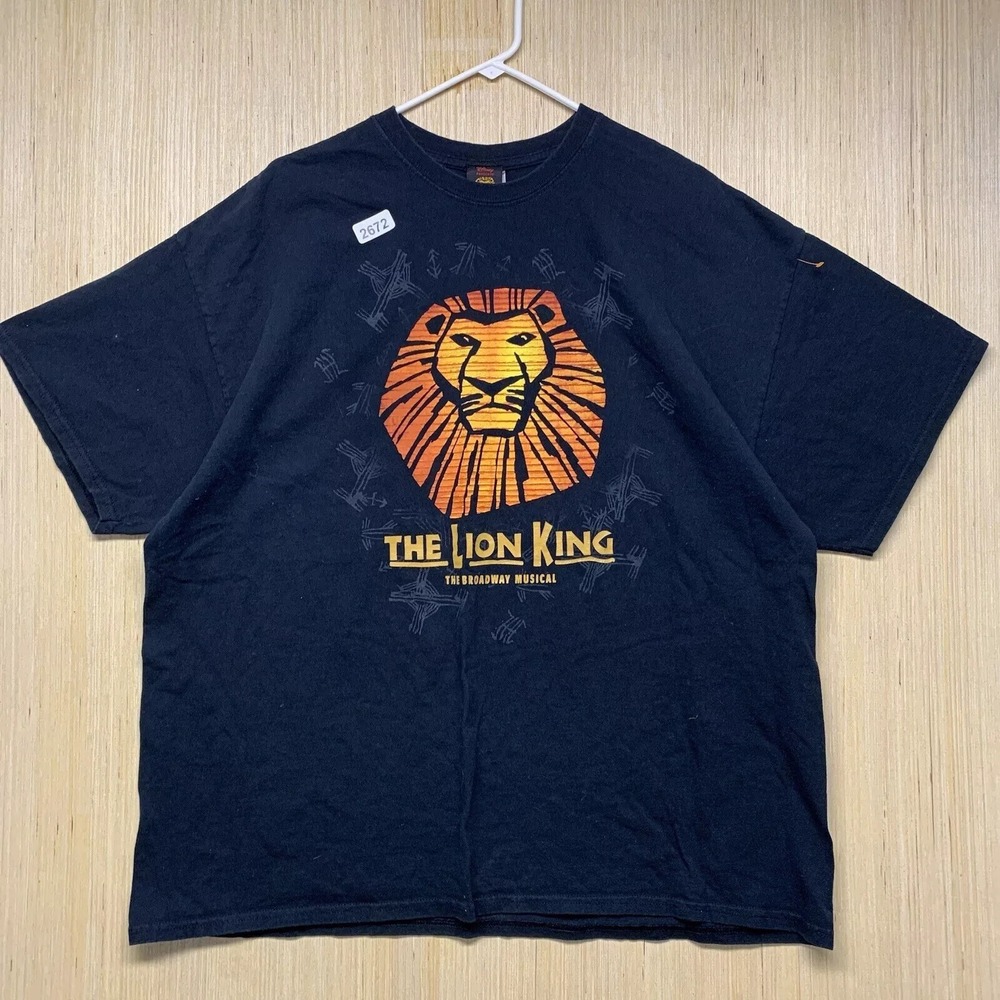 The Lion  King Shirt Adult 2Xl Black Short Sleeve Men's The Broadway Musical Y2K